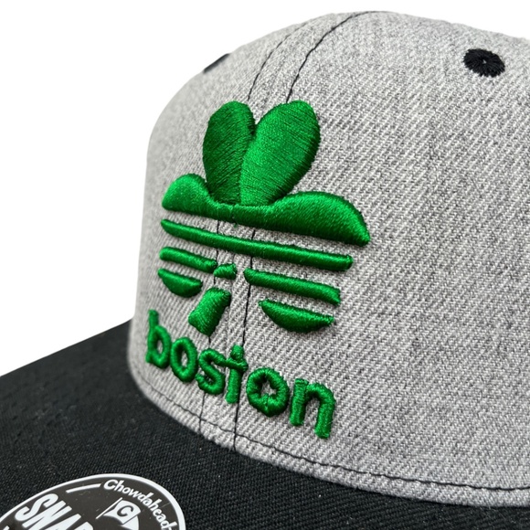 NWOT Boston Shamrock 3D Embroidered Flat Brim Hat Contrast Stitch Wool Blend - Picture 2 of 12